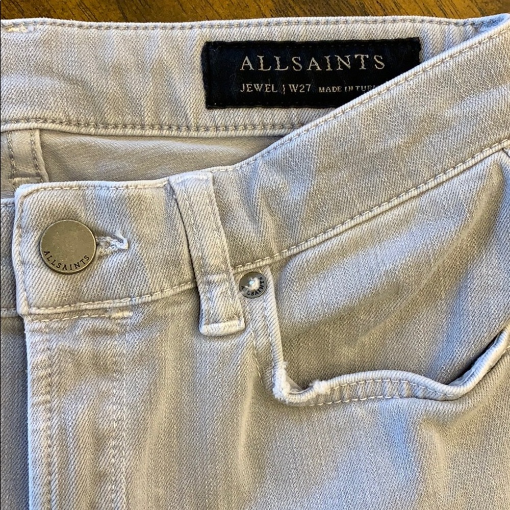 All Saints Jewel stretchy jeans light grey sz 27